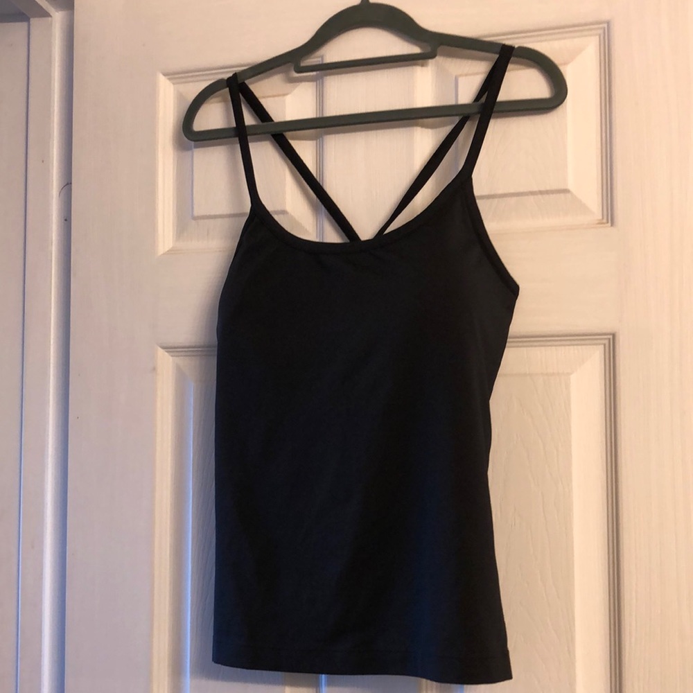 Athleta black twist back tank